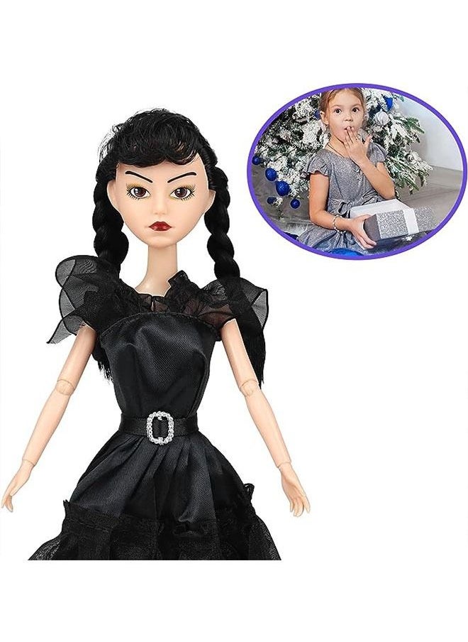 NIBEMINENT - Wednesday Addams Dolls, 11.5 inch Dolls, Black Lip, Black Shoes, Made to Move Dolls,Birthday Gifts for Kids Girls Fans - Image 1