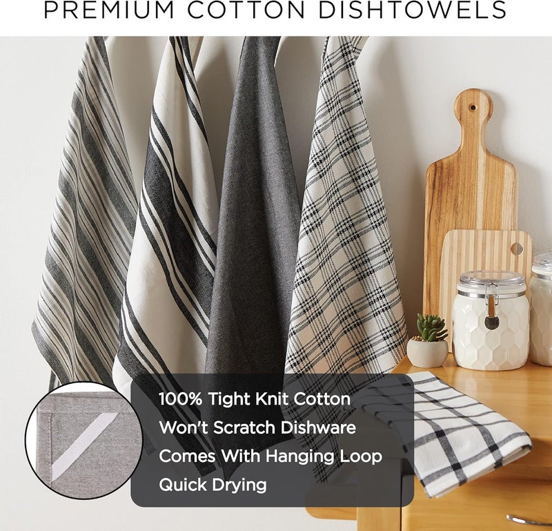 DII Everyday Collection Foodie Kitchen Set, Dishtowel & Dishcloth, Light Gray, 5 Piece - Image 5