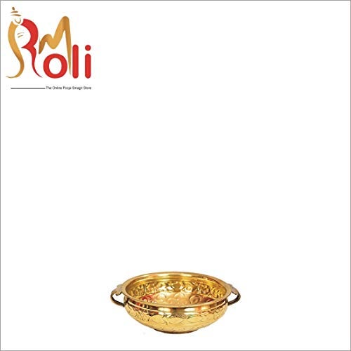 ROLIMOLI Decorative Urli Bowl Flower Design Traditional Floating Flower Bowl for Home Decor Festive Decoration Elegant Finish (8 Inches, 490 g) - Image 3