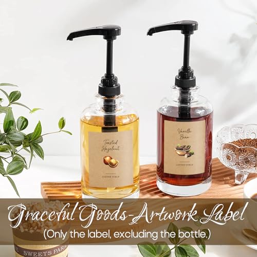 BIROYAL 84 Vintage Coffee Syrup Labels for Coffee Bar - Rustic Kraft Paper Syrup Labels for Syrup Dispenser & Bottle Organization - Classic Design Décor for Espresso Station, Home, Kitchen - Image 2