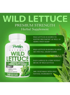Parker Naturals Wild Lettuce Capsules, 1200mg Herbal Sleep Supplement with 4:1 Wild Lettuce Extract, Lactuca Virosa Soothes Discomfort, 240 Capsules  - Image 3