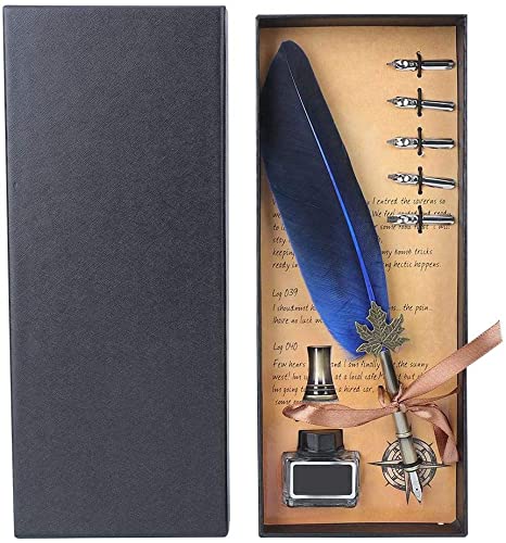 Art Ranger Dip Feather Pen Set Calligraphy Pen Set Writing Quill Ink Dip Pen with 5PCs Nib (Royal Gold) - Image 5