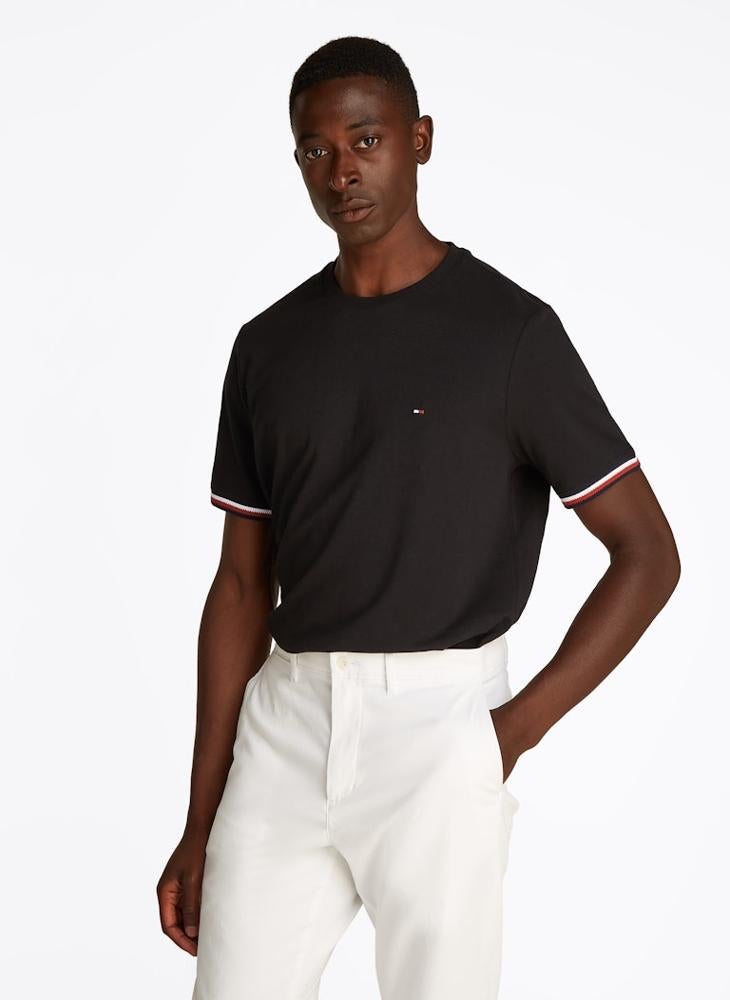 TOMMY HILFIGER Global Stripe Cuff T-Shirt  - Image 1