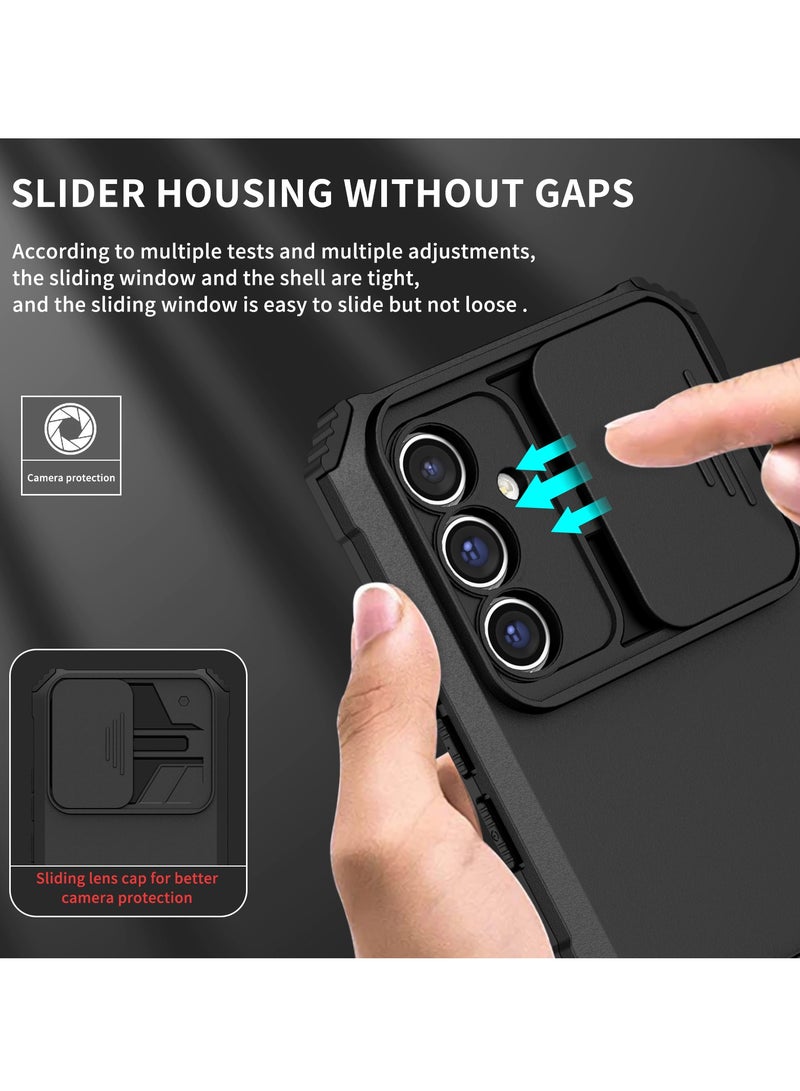 Samsung Galaxy A34 5G Black Mobile Phone Case Cover, Innovative Telescopic Bracket, Sliding Protection Camera Window, Bumper Shockproof Phone Back Cover - Image 5