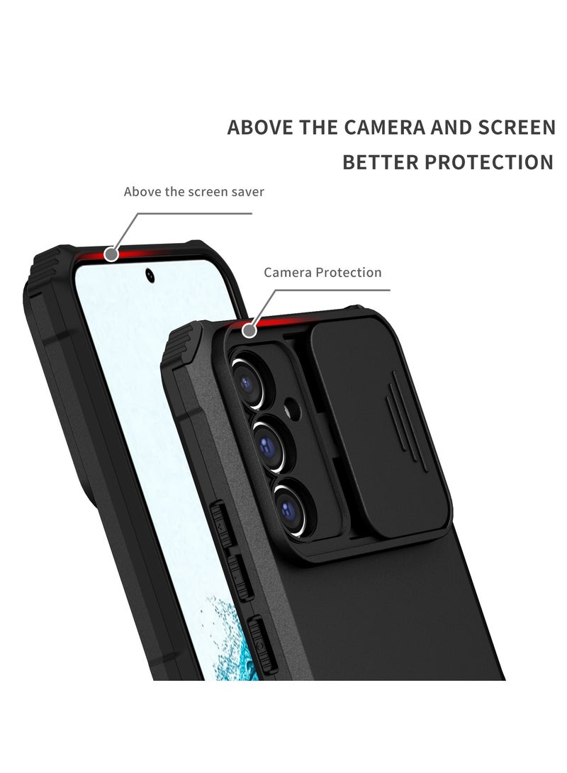 Samsung Galaxy A34 5G Black Mobile Phone Case Cover, Innovative Telescopic Bracket, Sliding Protection Camera Window, Bumper Shockproof Phone Back Cover - Image 3