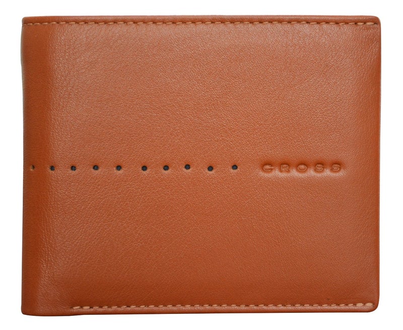 Cross Brown Men's Wallet Stylish Genuine Leather Wallets for Men Latest Gents Purse with Money Coin and Card Holder Compartment (AC188072-2) - Image 1
