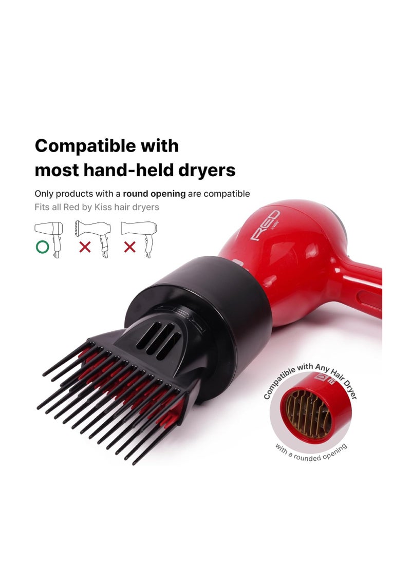 KISS Red by Kiss Universal Detangling Blow Dryer Hair Styling Pik – Compatible with all Hair Dryers  - Image 4