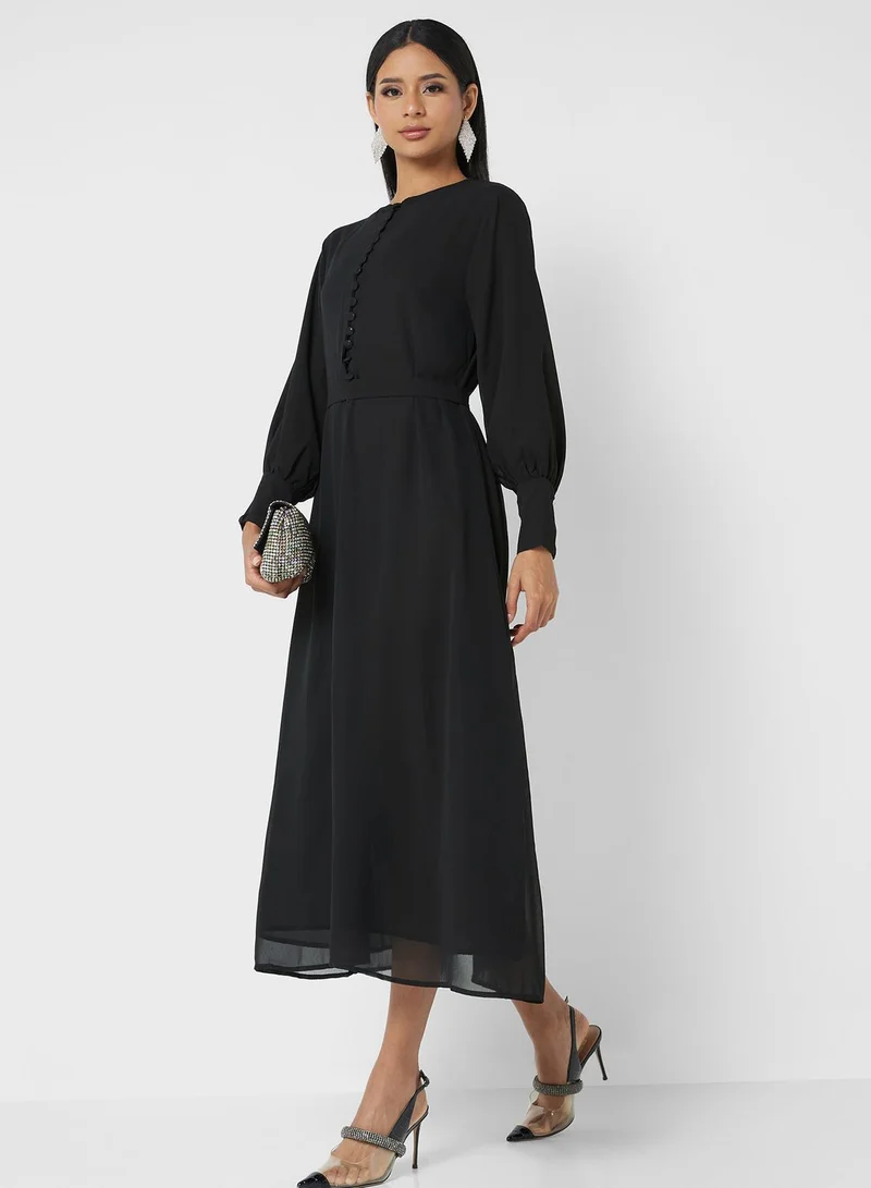 Khizana Bishop Sleeve Midi Dress