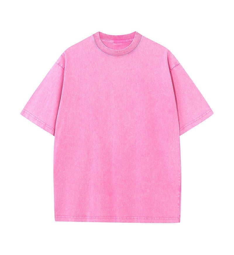 Loose Version Of 230G Cotton Retro Washed Old Light Version Of T-Shirt Short Sleeve Tide Brand Diy Custom - Image 1
