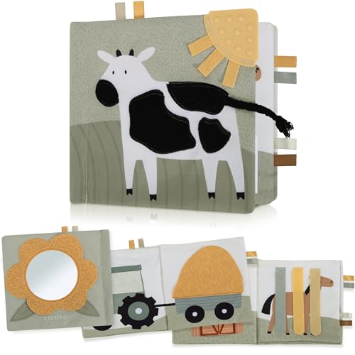 Soft Baby Book with Touch and Feel Pages Cute Sensory Book for Babies 06 612 1218 Months with Mirror Crinkle Paper The Perfect Christmas Toy for Baby Showers Or as a NewbornInfant Gift