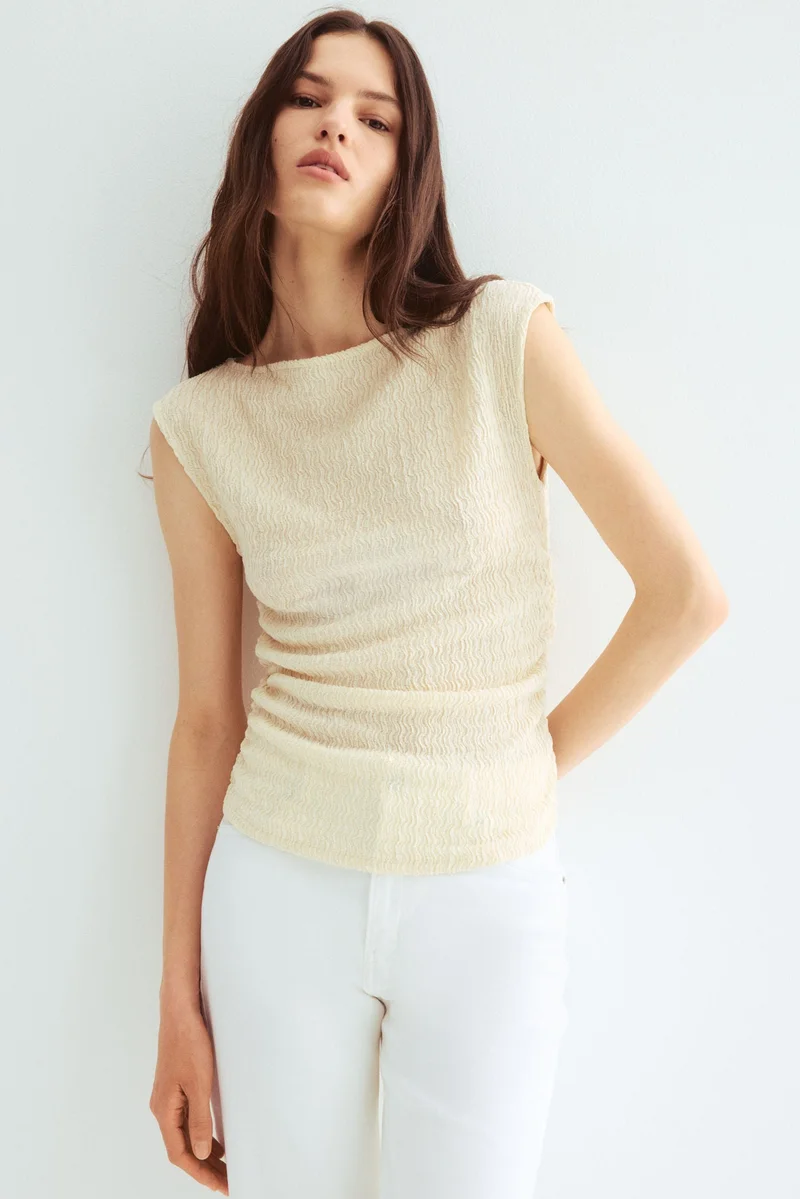 H&M Textured jersey top