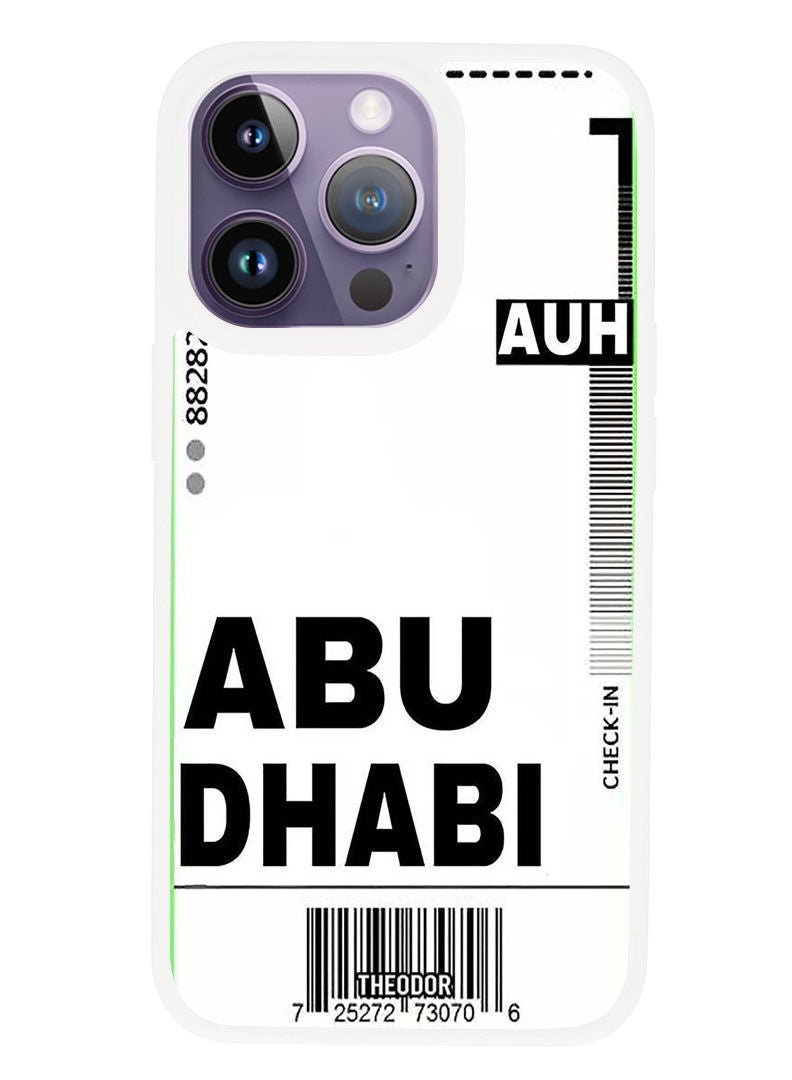 Theodor Protective Case Anti Scratch Shock Proof Cover For APPLE IPHONE 14 PRO MAX AUH boarding pass (White Bumper) - Image 1