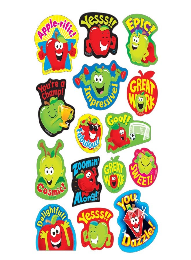 Trend Enterprises Trend Appealing Apples/Apple Mixed Shapes Stinky Stickers, Classroom Incentives, 60 Count - Image 2
