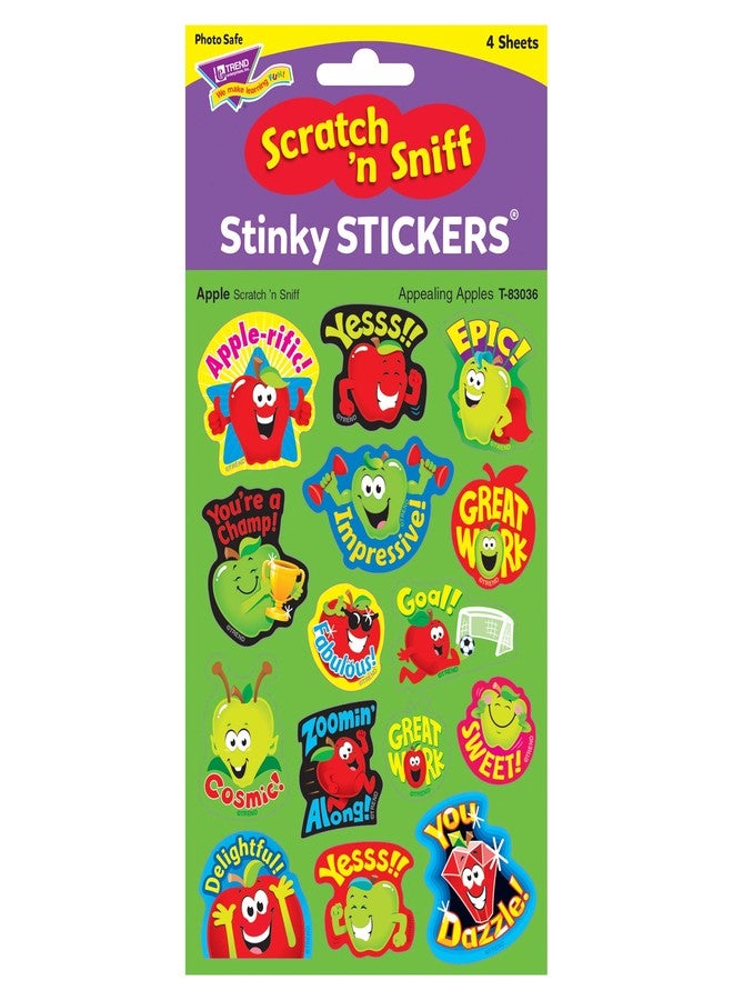 Trend Enterprises Trend Appealing Apples/Apple Mixed Shapes Stinky Stickers, Classroom Incentives, 60 Count - Image 4