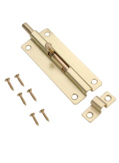 LAWAZIM Door Security Slide Latch Lock with 6 Screws - Gold- Tamper-resistant Easy to Install Safety Slide Lock Bolt Latch with Secure locking mechanism for Stalls Home Apartment Office Garage  - Image 2