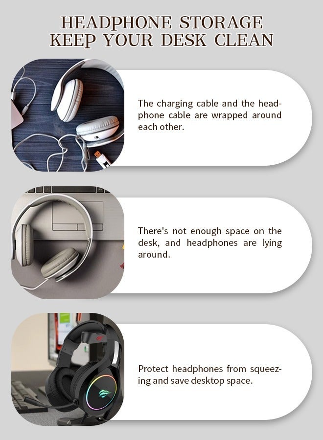 havit Portable Headphone Holder, Non-slip Headset Stand, No Drilling Required, Easy Setup  - Image 4