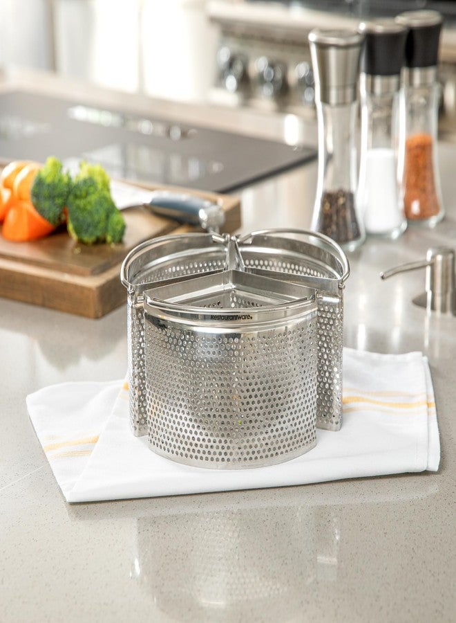 Restaurantware Steamer Basket for Cooking Pot 3-Piece Stainless Steel Trio Separator Perforated Steam Basket Divider for Cooking Veggies, Dumplings, Eggs, Seafood, Pasta, Pressure Cooker - Image 5