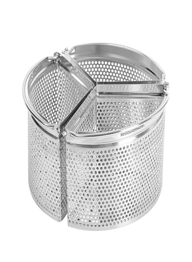 Restaurantware Steamer Basket for Cooking Pot 3-Piece Stainless Steel Trio Separator Perforated Steam Basket Divider for Cooking Veggies, Dumplings, Eggs, Seafood, Pasta, Pressure Cooker - Image 1