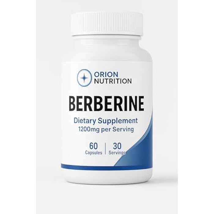 Berberine HCl 1200mg, 60 Vegetarian Capsules - Gluten Free & Non-GMO - Image 1