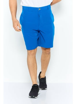 Men Embroidered Logo Chino Shorts, Royal Blue
