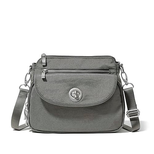 Baggallini Womens Calais Crossbody Bag Sterling Shimme
