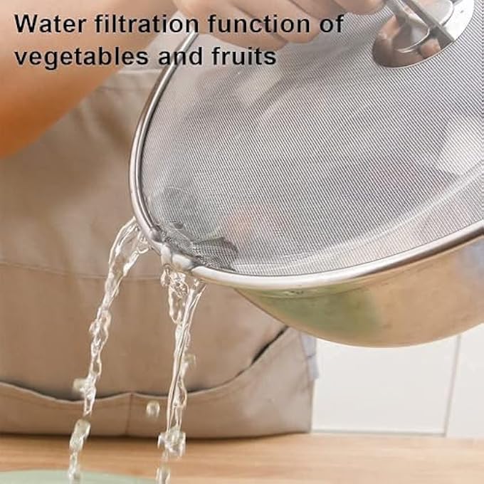 WUZIA 2Pcs Stainless Steel Splatter Screens Kitchen Oil Proof Lid Frying Pan Covers Strainers - Image 4