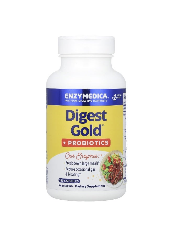 Enzymedica, Digest Gold® + Probiotics, 180 Capsules - Image 1