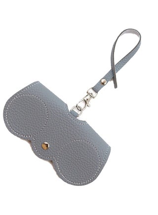 Portable Soft Leather Sunglasses Bag Slim Travel Sunglasses Pouch Outdoor Carrying Organizer Eyeglass Bags with Wrist Strap Reading Glasses Case for Men Women-Grey