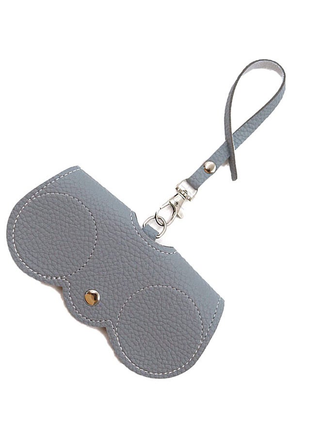 O Ozone Portable Soft Leather Sunglasses Bag Slim Travel Sunglasses Pouch Outdoor Carrying Organizer Eyeglass Bags with Wrist Strap Reading Glasses Case for Men Women-Grey  - Image 1