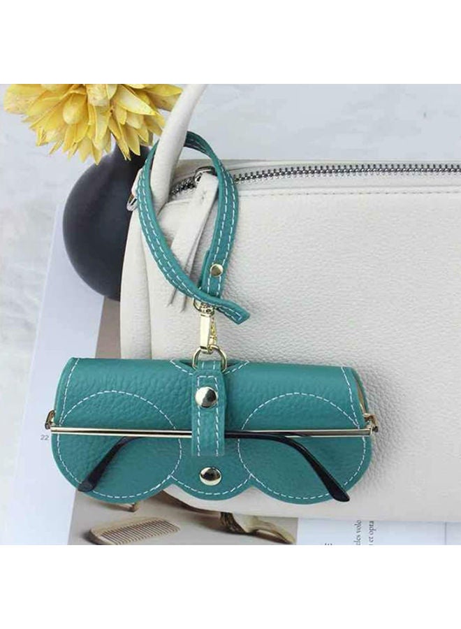 Portable Soft Leather Sunglasses Bag Slim Travel Sunglasses Pouch Outdoor Carrying Organizer Eyeglass Bags with Wrist Strap Reading Glasses Case for Men Women-Grey