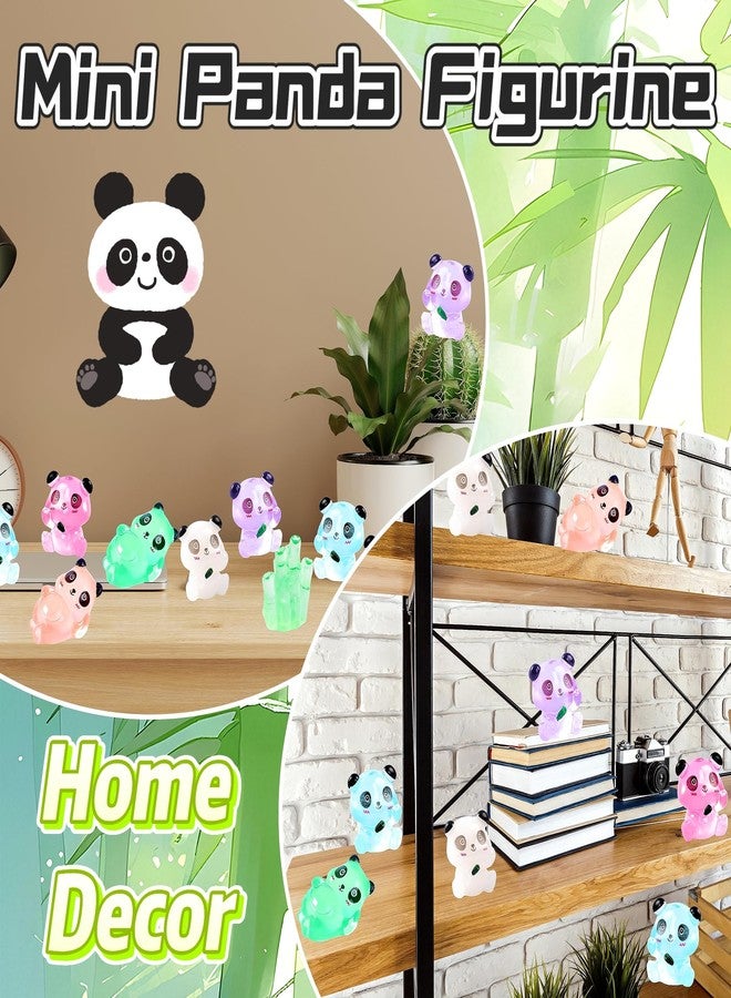 EVDERS 28Pcs Luminous Mini Resin Panda Figurines Cute Miniature Panda Figurines with 6 Bamboos, Glow in The Dark Mini Panda Bamboo Bulk for Cake Toppers Fairy Garden Accessories Aquarium Decor - Image 5