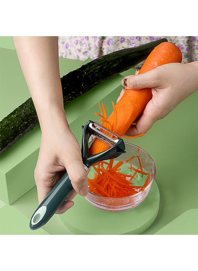 Y&I-Shaped Stainless Steel Serrated Peelers swivel Steel blade Non-Slip Handle julienne peelers 2pcs - Image 3