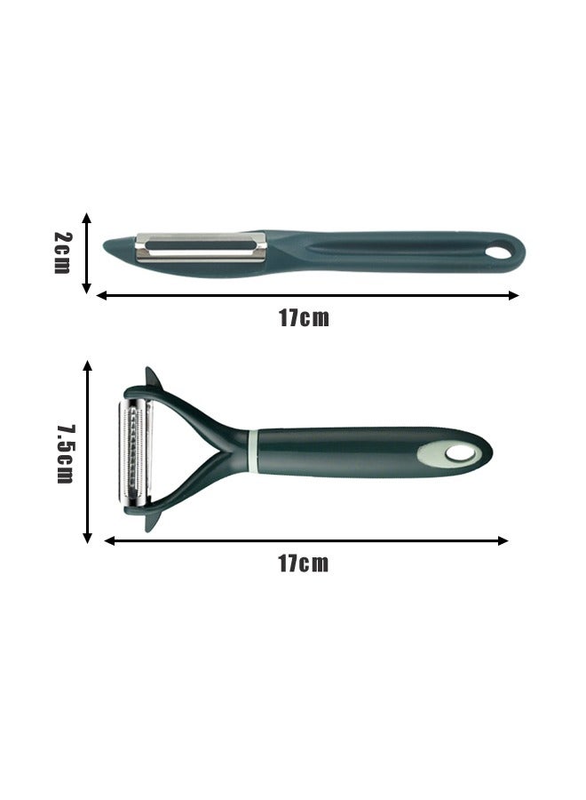 Y&I-Shaped Stainless Steel Serrated Peelers swivel Steel blade Non-Slip Handle julienne peelers 2pcs - Image 2