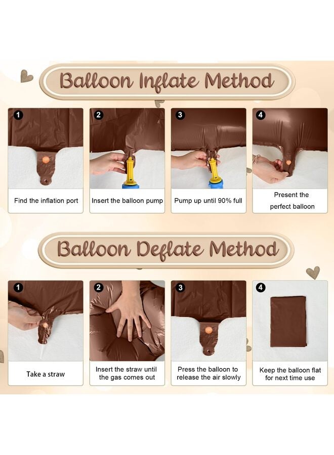 بالونات أرقام بوهيمية مقاس 40 بوصة، بالونات قلب من رقائق معدنية بلون كريمي بني محايد مع نجمة رمادية داكنة للهيليوم، مستلزمات تزيين حفلات أعياد ميلاد الأولاد والبنات، وحفلات استقبال المولود، وحفلات الذكرى السنوية - Image 4
