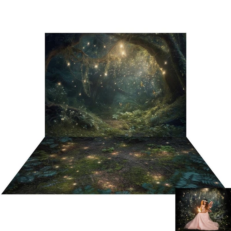Kate Fantasy Firefly Forest in Night Dream Ground Floor Room Set Backdrops10x65ft10x65ft
