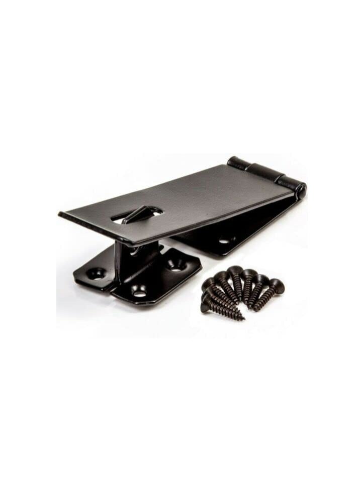 ROBUSTLINE Robuistline Pack Of 2 Hasps And Staple 3 Inch Matt Black For Small Doors Cabinets And More Chrome Plated Hasp Lock Catch Latch Safety Lock 617  - Image 2
