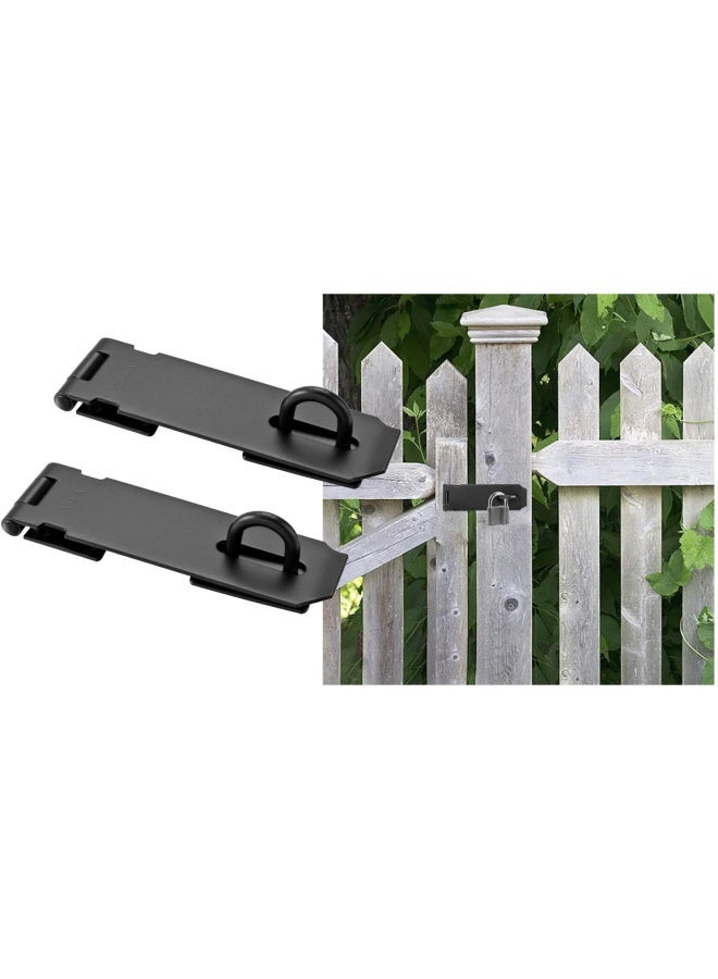 ROBUSTLINE Robuistline Pack Of 2 Hasps And Staple 3 Inch Matt Black For Small Doors Cabinets And More Chrome Plated Hasp Lock Catch Latch Safety Lock 617 