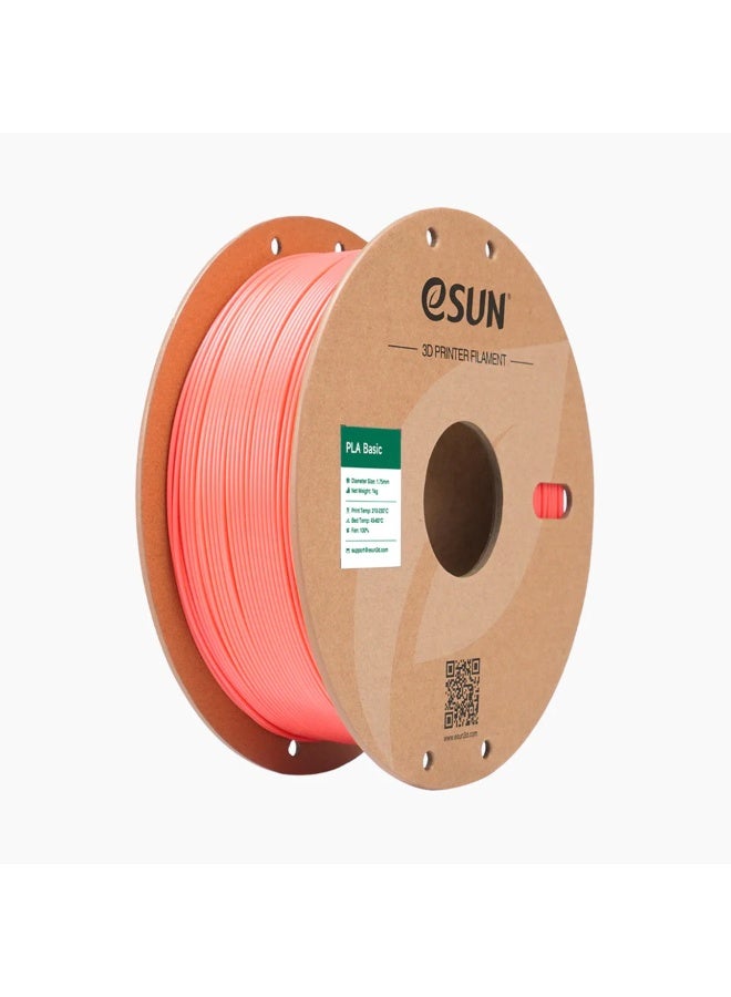 eSUN PLA Basic Filament 1.75 mm, 3D Printer Filament PLA Basic, Dimensional Accuracy +/- 0.03 mm, 1 kg Spool (2.2 lbs) 3D Printing Filament for 3D Printers, Pink