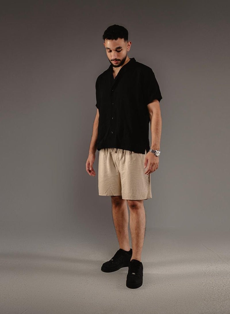Linen short for men available in (beige , black & white) - Image 3