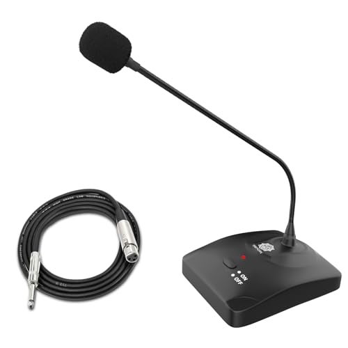 DIGIMORE Desktop Condenser Gooseneck Microphone 18" Podium Microphone with ON/Off Switch, XLR Mic for Meetings Video Conferences, Streaming Lectures (D-650) - Image 1