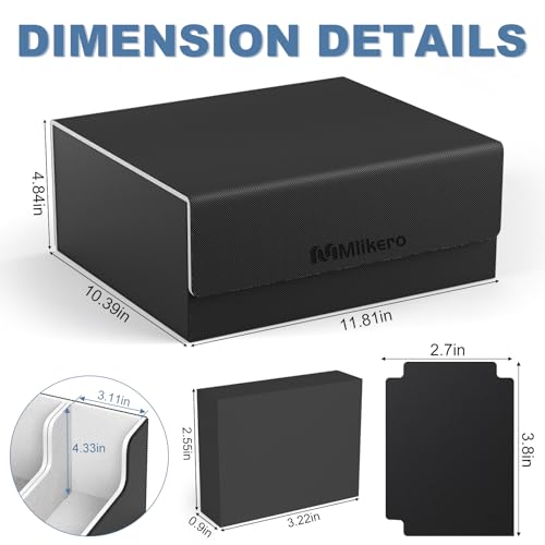 Mlikero Card Deck Case for Trading Cards 1800+, Trading Card Storage Box Fits Toploader and Magnetic Card Holder, Leather Magnetic Closure Deck Box Fit for MTG, TCG - Image 5
