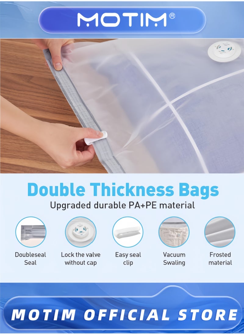 Motim - Vacuum Storage Bags with Electric Pump 6 Pack Reusable Compression Bags Space Saver Bags for Packing Clothes Mattress Bedding Travel - Image 1