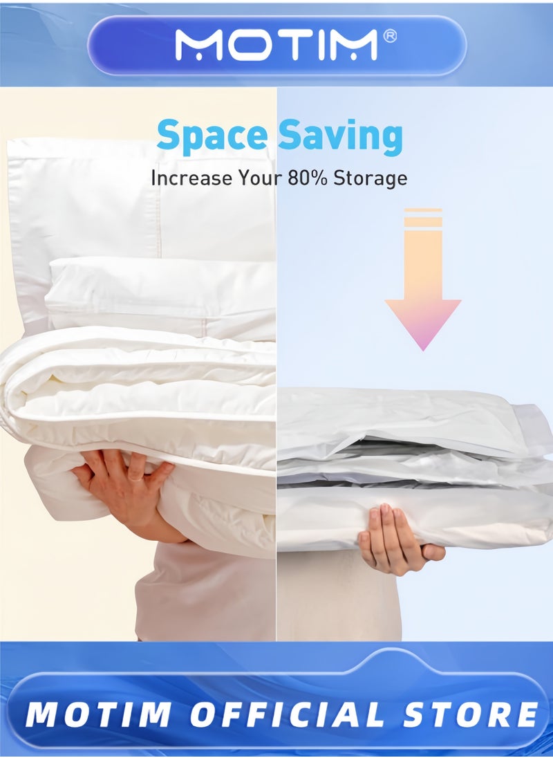 Motim - Vacuum Storage Bags with Electric Pump 6 Pack Reusable Compression Bags Space Saver Bags for Packing Clothes Mattress Bedding Travel - Image 1