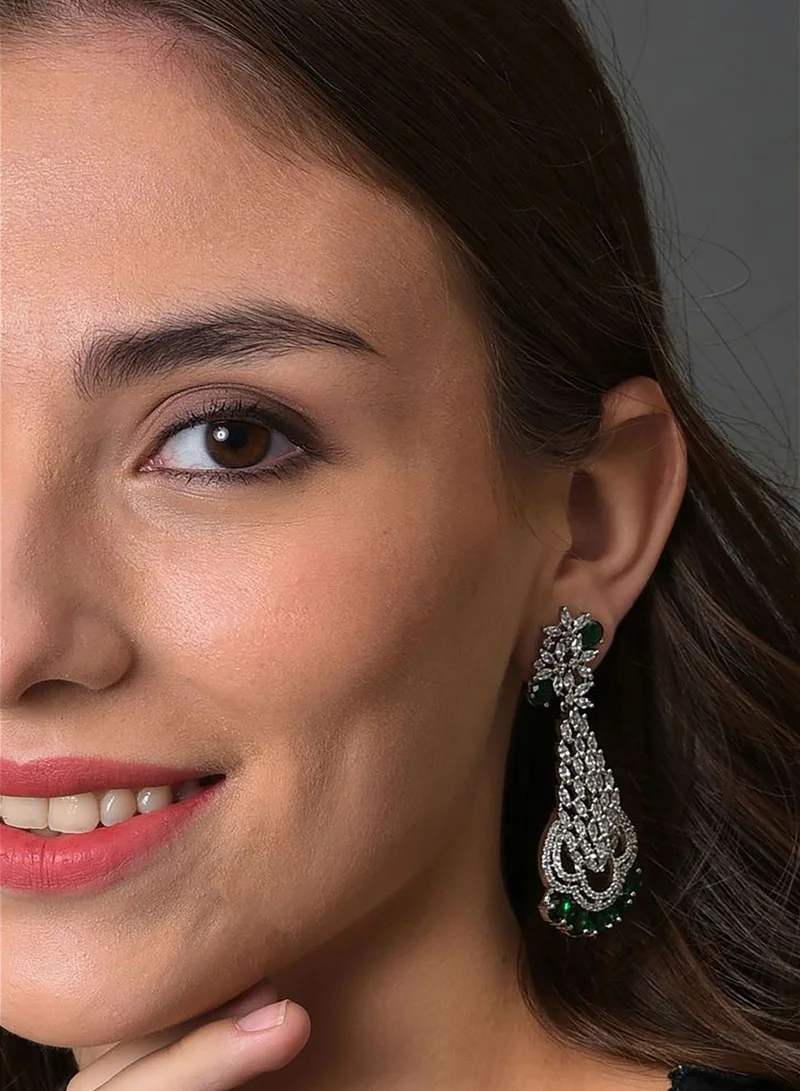 SOHI American Diamond Silver Plated Earring