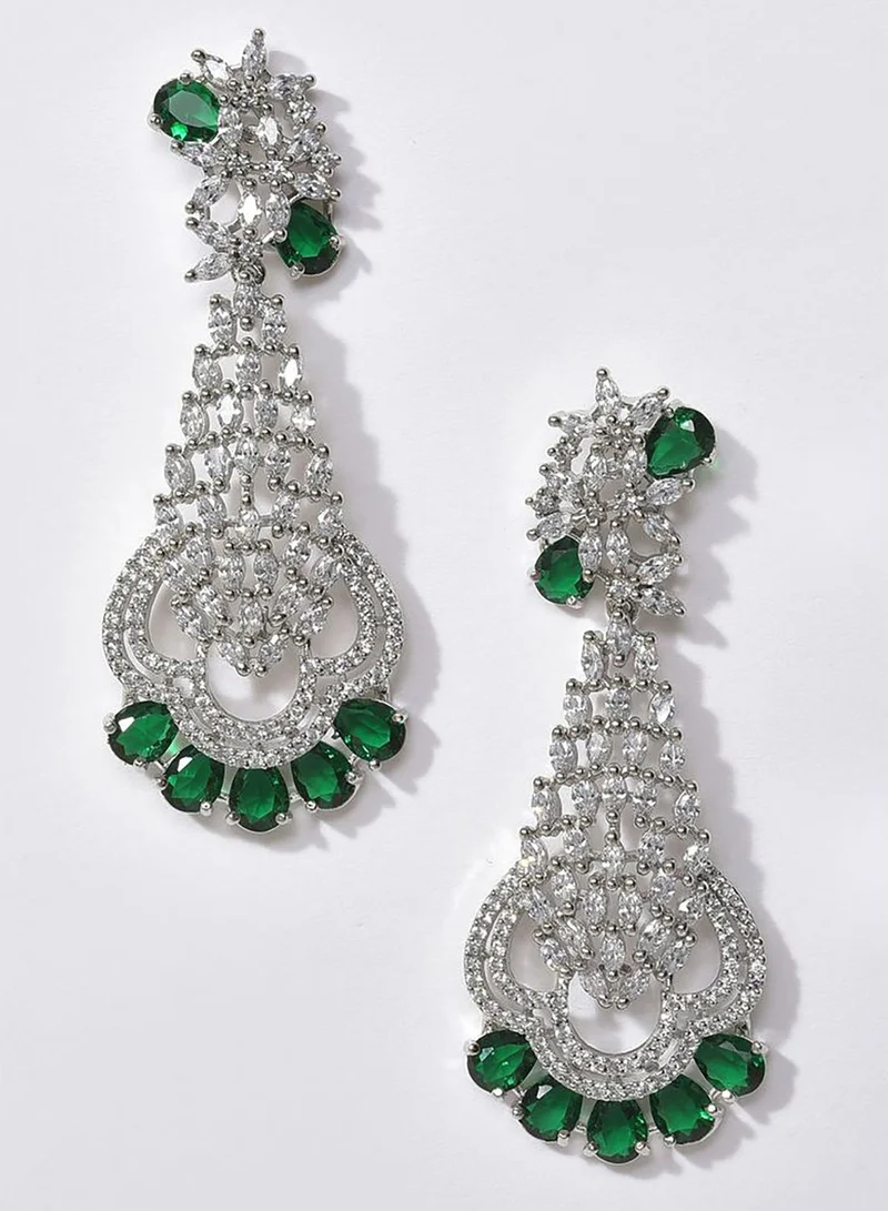 SOHI American Diamond Silver Plated Earring