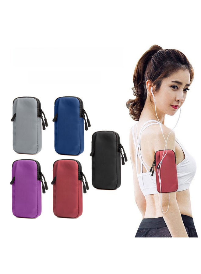 Generic Sports Arm Bag Music Running Bag Men And Women Waterproof Wrist Bag Gift Arm Bag Mobile Phone Arm Band Direct Sale-Color:Silver Gray (regular Vertical Zipper Arm Bag)-Capacity:Universal For Mobile P  - Image 2