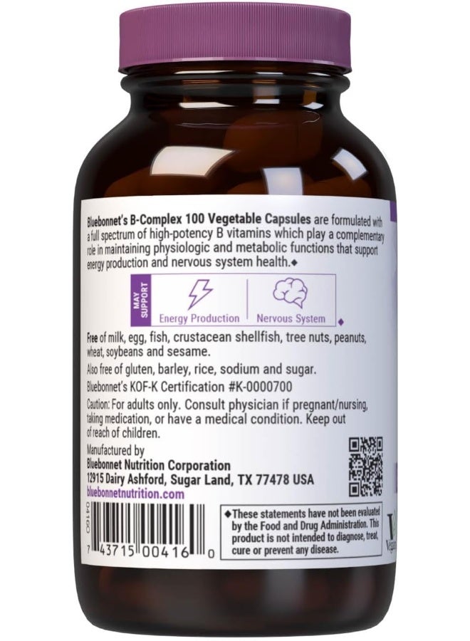 Bluebonnet Nutrition B Complex 100 Vegetable Capsules - Image 3