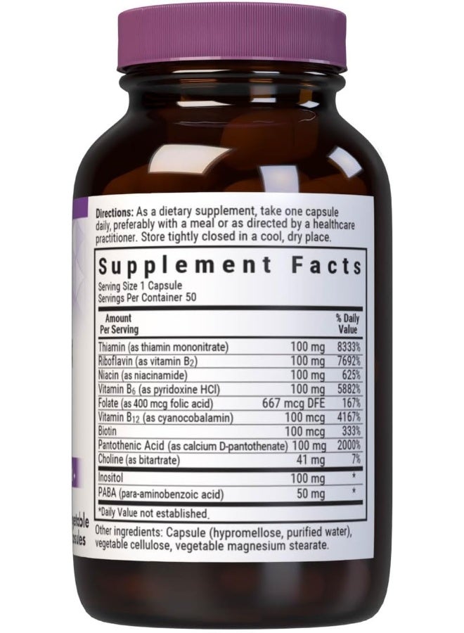 Bluebonnet Nutrition B Complex 100 Vegetable Capsules - Image 2