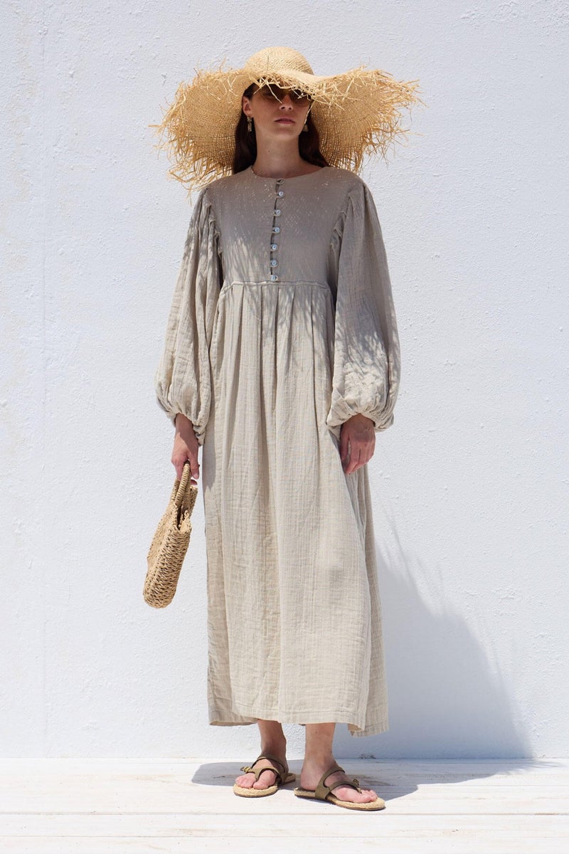 Manuka Gathered Linen Maxi Dress  - Image 1
