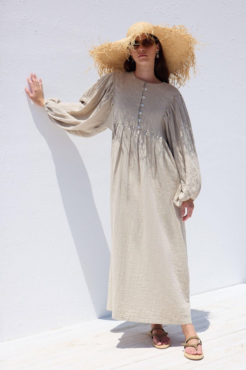 Manuka Gathered Linen Maxi Dress  - Image 2